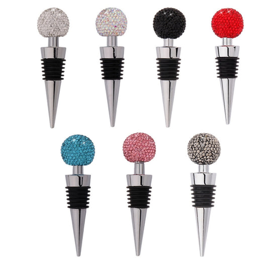 Crystal Ball Red Wine Stopper Diamond Zinc Alloy Metal Sealed Wine Cork(Pink) by bashfashion