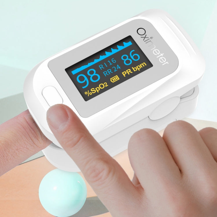 JZ-133R Finger Pulse Oximeter Finger-Type Blood Oxygen Saturation Monitor, Colour: White(English Manual) by bashfashion