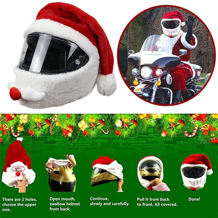 Motorcycle Helmet Christmas Hat Outdoor Crazy Funny Santa Helmet Cover by bashfashion