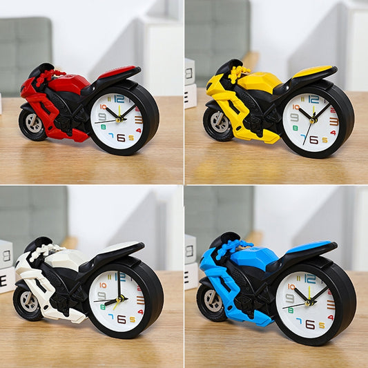Motorcycle Alarm Clock Ornaments Creative Child Gift Clock(Blue Motorcycle Racing) by bashfashion
