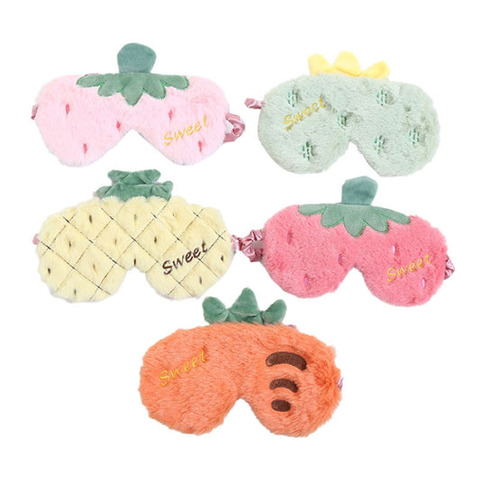 Fruit Plush Eye Mask Cute Soft Girl Sleep Blackout Eye Mask(Carrot) by bashfashion