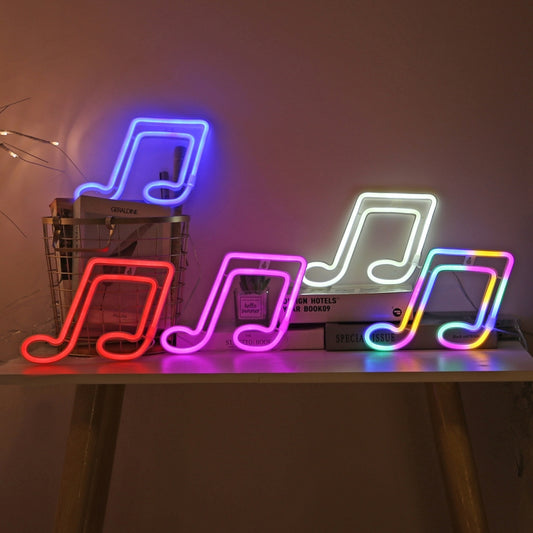 Musical Note Neon Light Modeling Lighting Room Decoration Lights(Colorful Light) by bashfashion