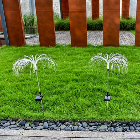 Solar Fiber Optic Jellyfish Lamp Lawn Ground Plug LED Lamp Outdoor Garden Decoration Lamp(Colorful Light) by bashfashion