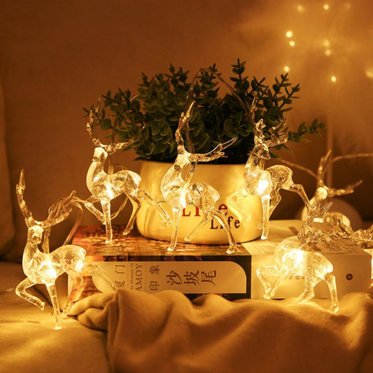 Christmas Elk String Lights Holiday Decoration, Spec: 3m 20 LEDs USB Power(Warm White Light) by bashfashion