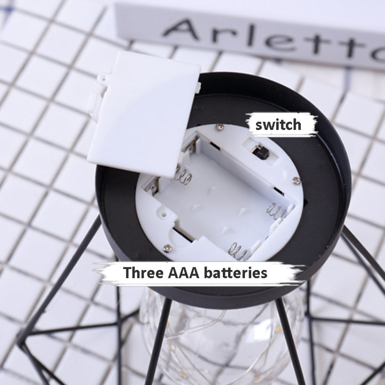 Retro Decoration Lantern Wrought Iron Hollow Night Light(Diamond) by bashfashion