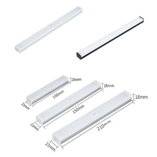 LED Human Body Induction Lamp Long Strip Charging Cabinet Lamp Strip, Size: 21cm(Silver and Warm Light) by bashfashion