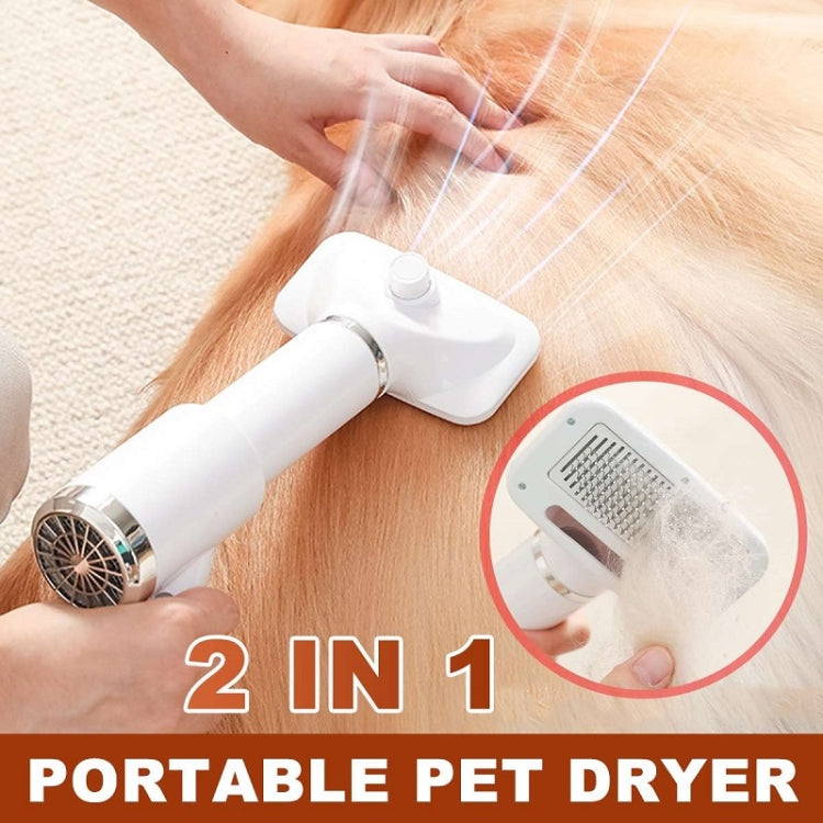Pet Electric Comb Cat And Dog Brushing Cleaning Hair Dryer, Specification: UK Plug(3 Generation 866 White) by bashfashion