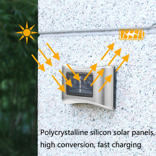 6 LED Solar Outdoor Garden Stainless Steel Wall Lamp(Color Light) by bashfashion