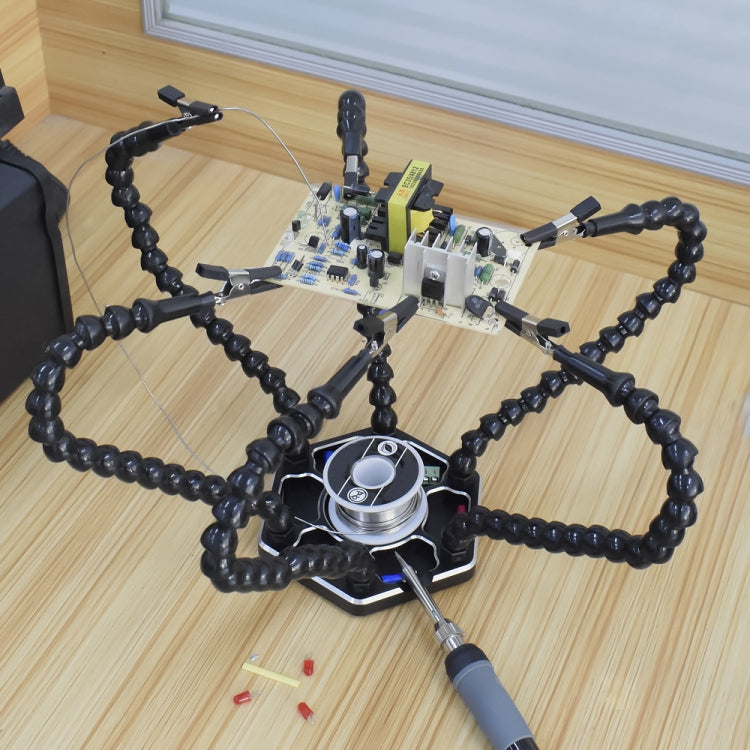 Six-Claw Alligator Clip Fixing Welding Station(N-SS6-BK9 Black) by bashfashion