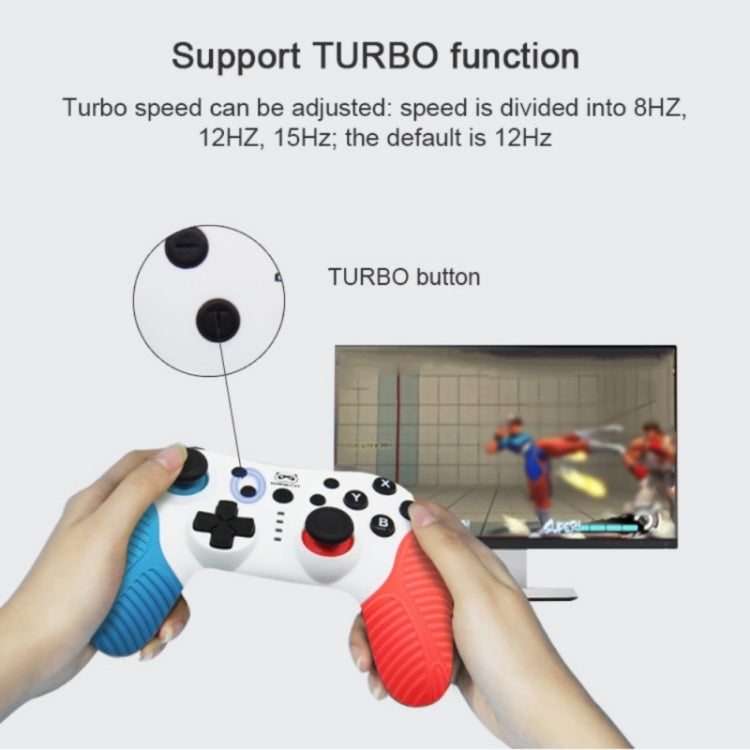 SW510 Wireless Bluetooth Controller With Vibration For Switch Pro(Red Blue) by bashfashion