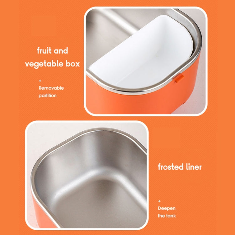 48W 1L 304 Stainless Steel Heating Lunch Box Can Be Plugged In EU Plug(Blue) by bashfashion