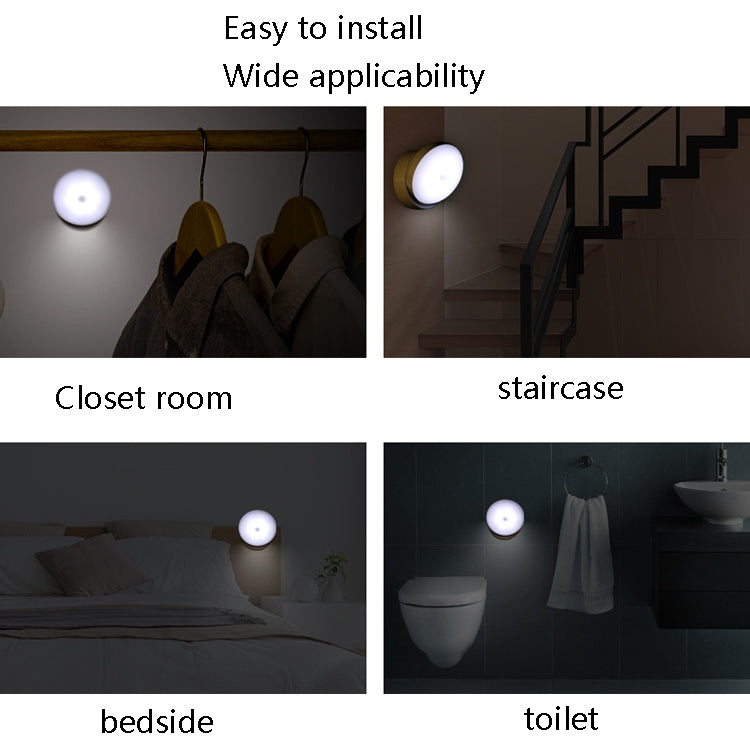 DMK-6PL Kitchen Cabinet Body Infrared Sensing Lamp, Style: Rotate Charging(Warm Yellow Light) by bashfashion