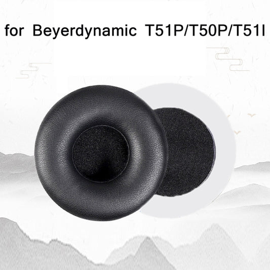 2pcs Protein Skin Sponge Earphone Cover For Beyerdynamic T51P/T50P/T51I(Black) by bashfashion