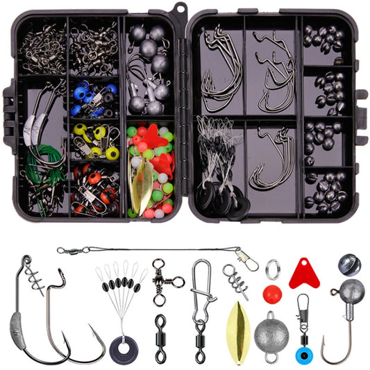 213 PCS / Set Road Squid Hook Accessories Set(026 Black Box) by bashfashion