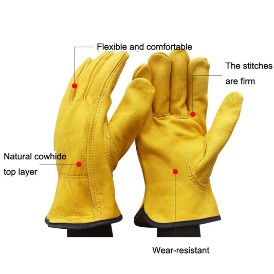 1 Pair JJ-1011 Genuine Leather Outdoor Wear-resistant Gardening Gloves, Size: XL by bashfashion
