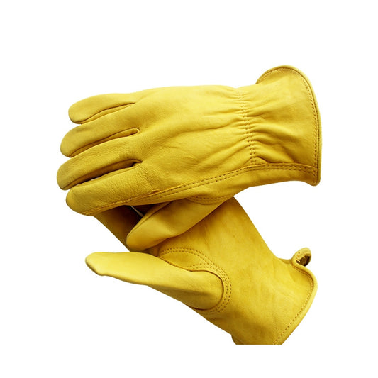 1 Pair JJ-5002 Outdoor Riding Gardening Genuine Leather Safety Gloves, Size: L by bashfashion