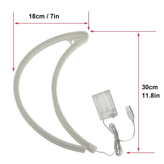 Neon LED Modeling Lamp Decoration Night Light, Style: Blu-ray Moon by bashfashion