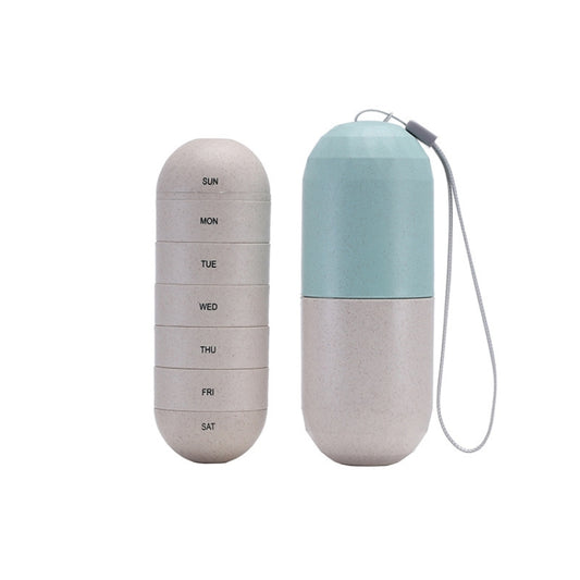 Wheat Straw Pill Storage Box Sealed 7 Days Pill Box(YD073) by bashfashion