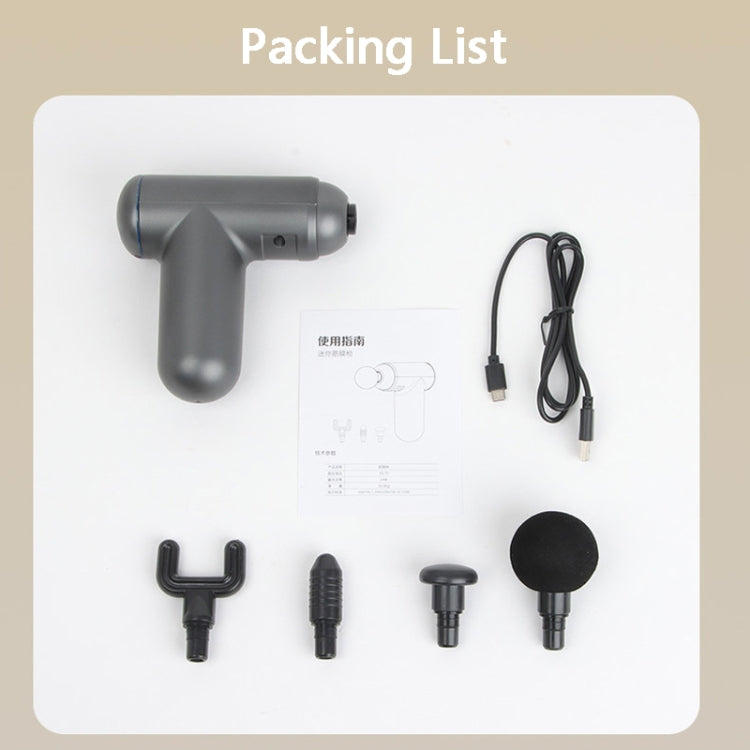 J12A Mini Vibrating Massage Button Type Fascia Gun, Specification: Gray by bashfashion