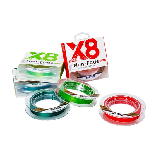 NON-FADE X8 150m 8 Code PE Pish Line, Line number: No. 3.0(Ink Green) by bashfashion