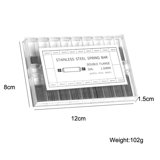 360 PCS / Set with Ear Batch 10-27mm Strap Connecting Shaft Stainless Steel Watch Spring Bar by bashfashion