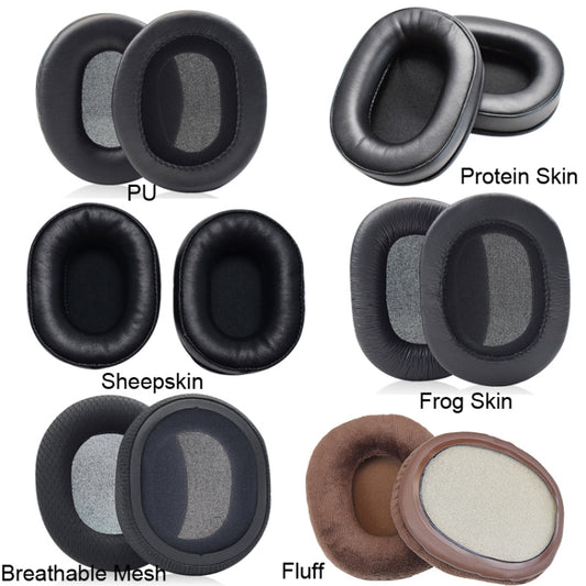 1 Pair Headset Earmuffs For Audio-Technica ATH-M50X/M30X/M40X/M20X, Spec: Black-Protein Skin by bashfashion