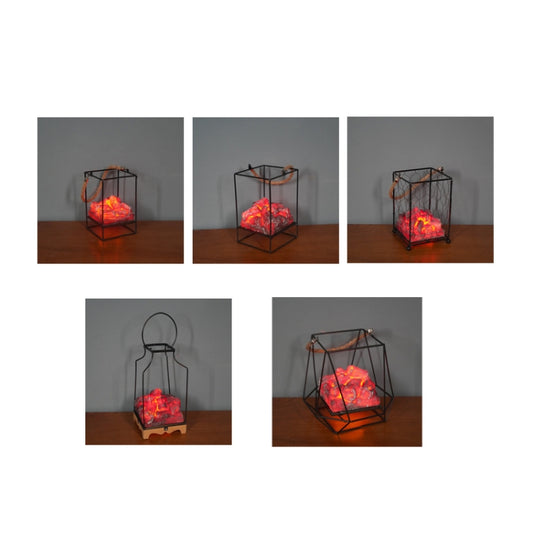 Imitation Charcoal Flame Lamp LED Wrought Iron Holiday Decoration, Spec: Charcoal D by bashfashion