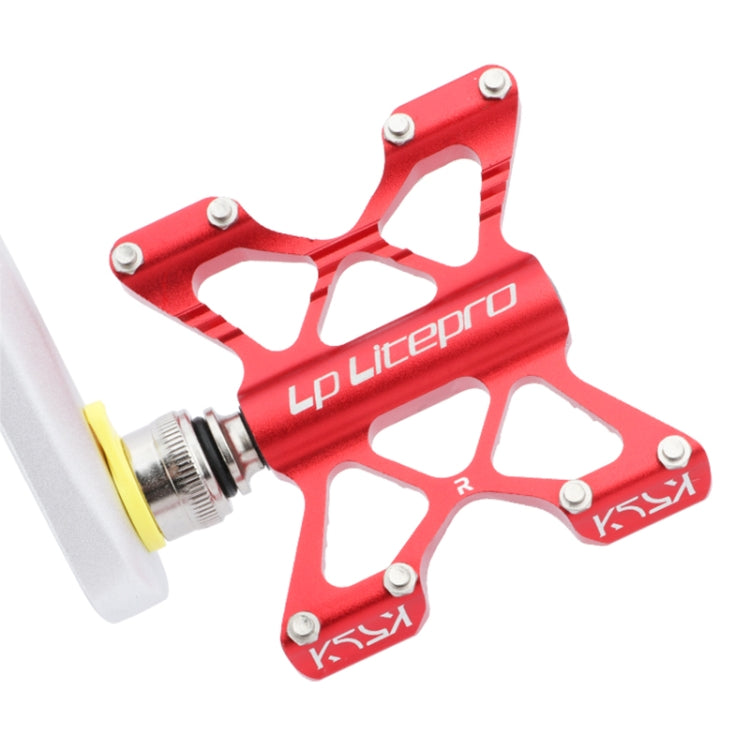 LP LitePro K5 Folding Bkie Aluminum Alloy Bearin Pedals(Red) by LP LitePro