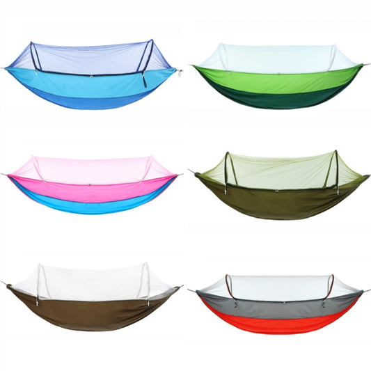 Outdoor Camping Anti-Mosquito Quick-Opening Hammock, Spec: Double (Fruit Green+Ink Green) by bashfashion