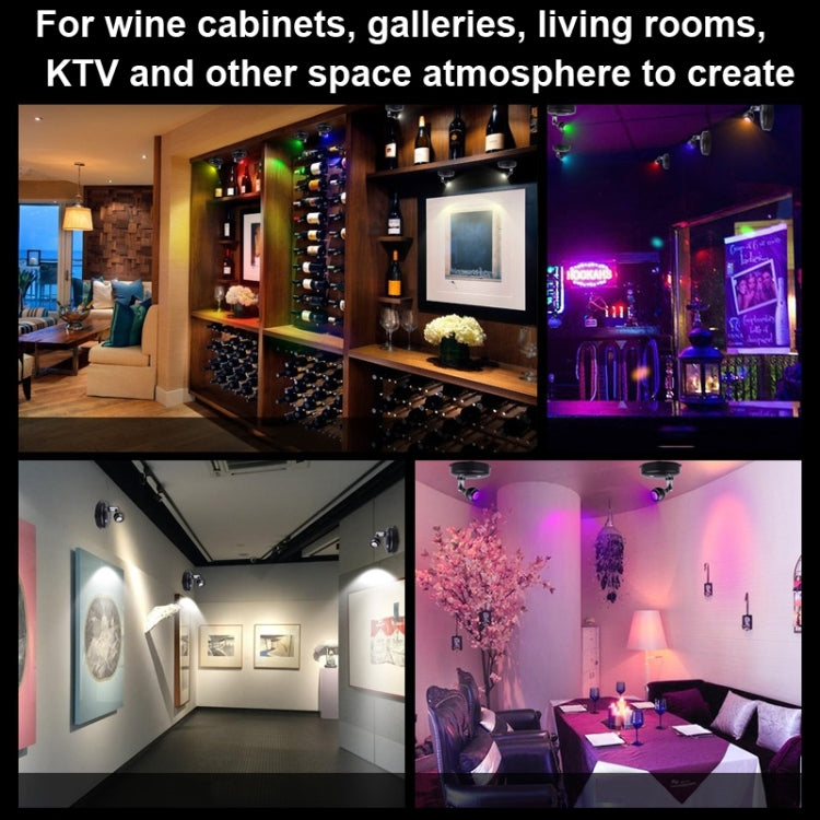 TL006 LED Wardrobe Jewelry Background RGB Ambient Spotlight, Style: Battery Power by bashfashion