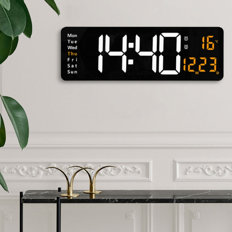 6626 Living Room Wall-Mounted Large Screen Display LED Digital Clock, Color: Orange Temperature by bashfashion