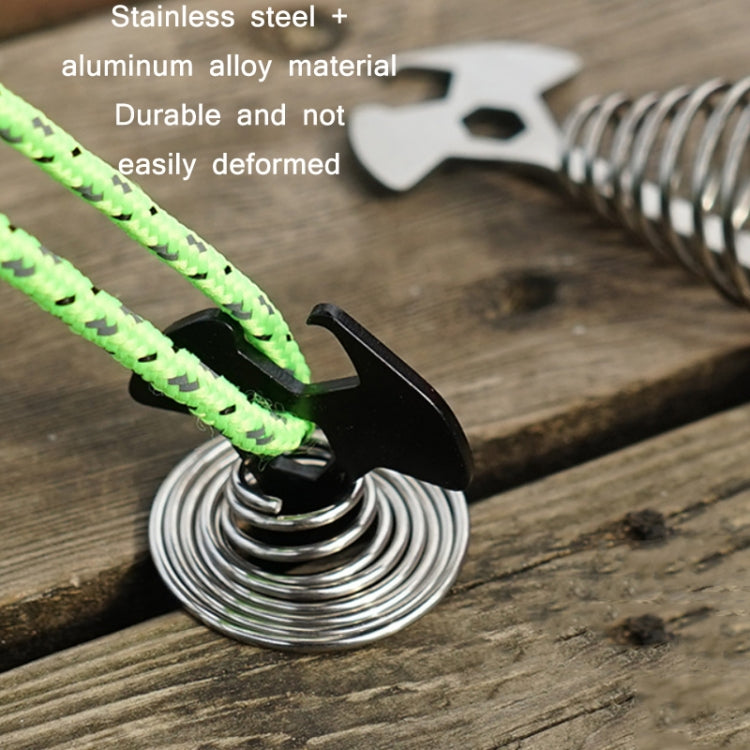 5 PCS Multifunctional Outdoor Camping Fishbone Nail Spring Hook Wind Rope Buckle(Black) by bashfashion