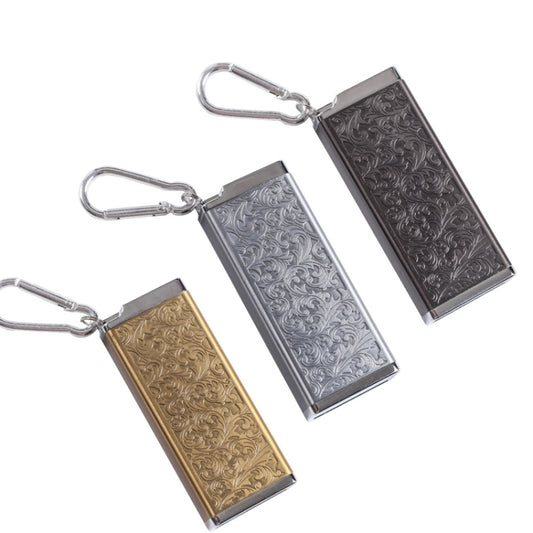 Portable Cigarette Case Portable With Lid Sealed Ashtray, Color: Golden Engraved Flower by bashfashion