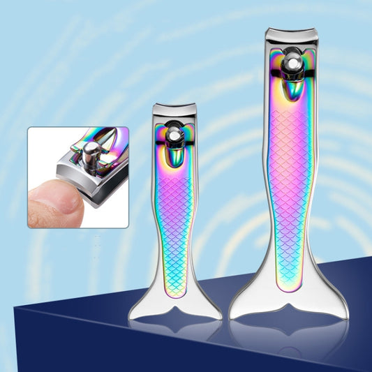 3 PCS Large Color Titanium Nail Clipper Gradient Mermaid Handle Nail Clipper Nail Art Tool by bashfashion