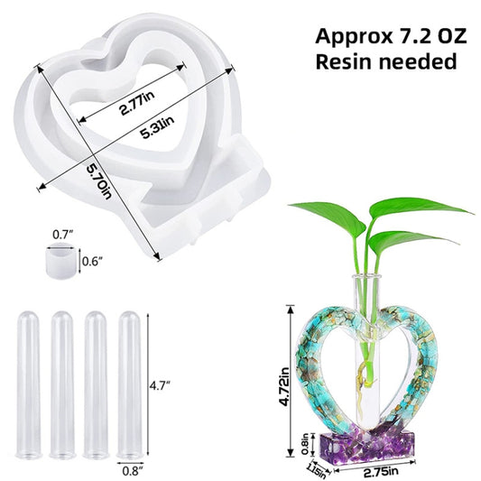 DIY Vase Epoxy Mould Simple Vase Make Tool, Specification: Heart Shaped by bashfashion