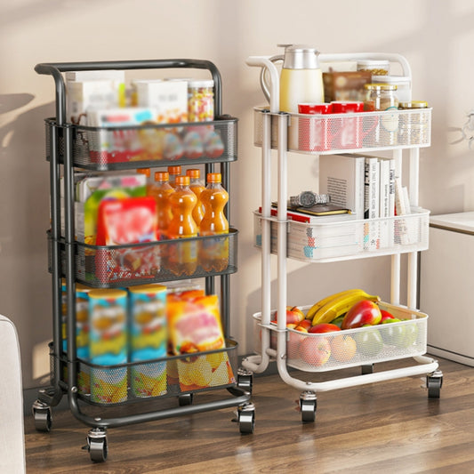 HP211015 Multifunctional Kitchen Storage Rack with Pulley(Black) by bashfashion
