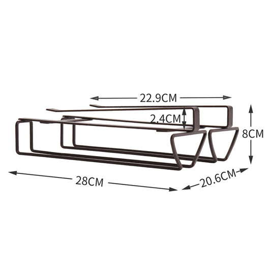 Free Punch Cabinet Wrought Iron Wine Glass Holder Upside Down Rack,Style: Double Row by bashfashion