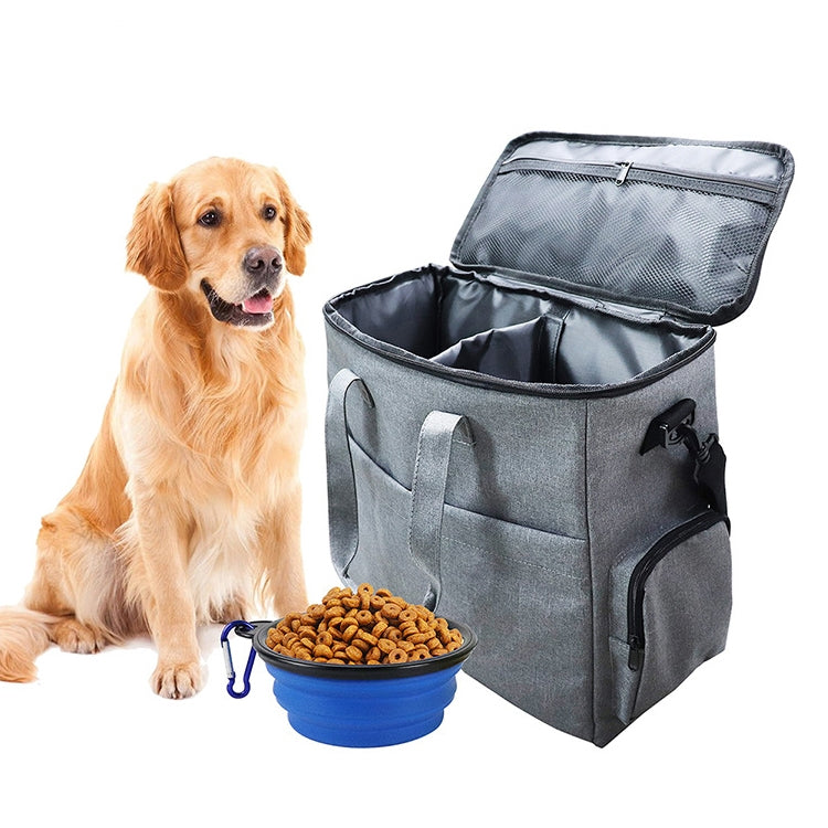 Travel Portable Carry Out Pet Supplies Storage Single-shoulder Bag Without Dog Bowl(Black) by bashfashion