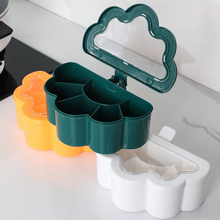 Household Combination Set Kitchen 6-Grid Seasoning Box(White) by bashfashion