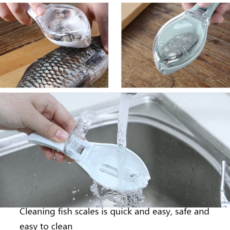 3 PCS CT1682 Thickened Plastic Fish Scaler with Cover(Green) by bashfashion