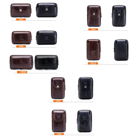 BULL CAPTAIN Leather Multifunctional Waist Bag For Men(Black-05) by BULL CAPTAIN