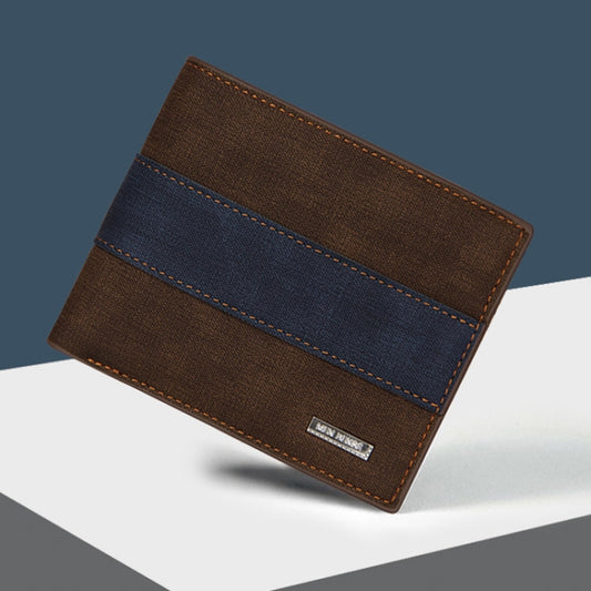 MenBense Large Capacity Short Multi-Card Matte Wallet(Dark Brown) by MenBense