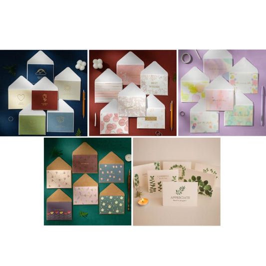 2 Sets Bronzing Mother Day Birthday Card Wishes DIY Envelope Set(6PCS/Set HK037) by bashfashion