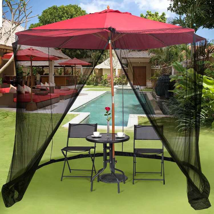 HY-0205 300 x 230 cm Outdoor Parasol Anti-mosquito Net Cover, Dimensions: Square Umbrellas(Black) by bashfashion