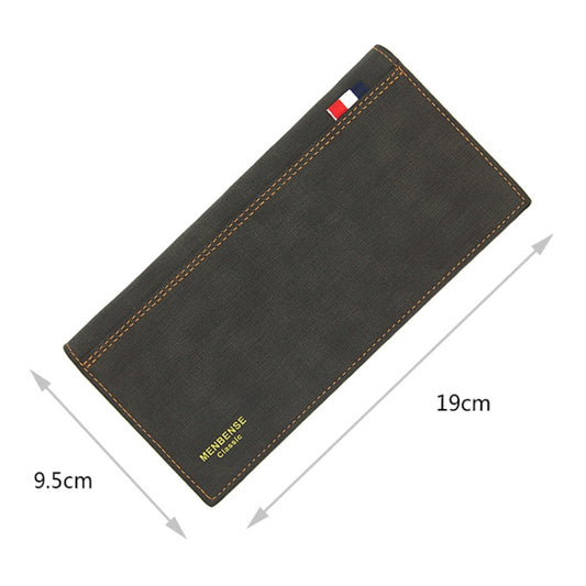 MenBense Matt Male Wallet Long Fashion Large Capacity Male Wallet(Dark Brown) by MenBense