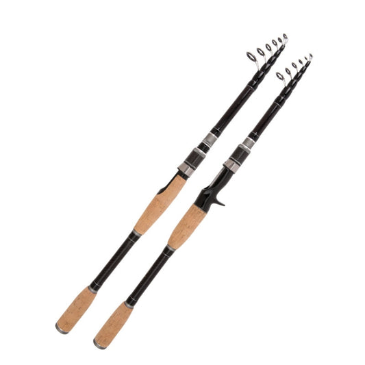 Telescopic Carbon Lure Rod Short Section Fishing Casting Rod, Length: 3.0m(Straight Handle) by bashfashion
