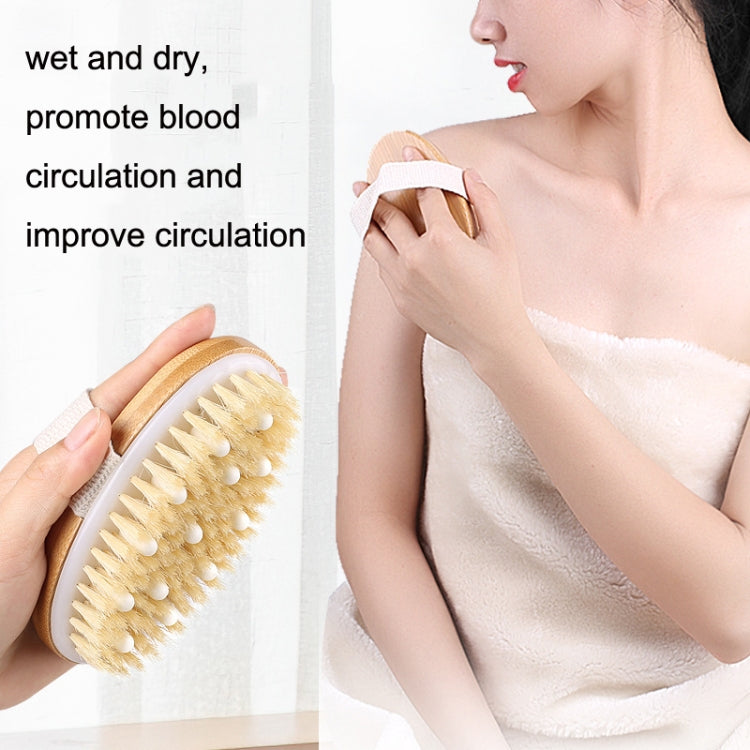 PPR Soft Beaded Boar Bristle Handleless Oval Massage Bath Brush(As Show) by bashfashion