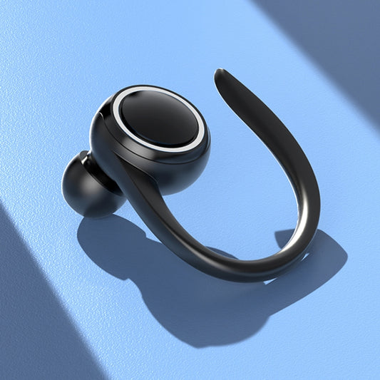 A1S Bluetooth Earphone Hanging Ear Incorporation True Sound Sports Single Ear Headset(Black) by bashfashion