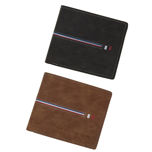 MenBense Short Multi-Card Fashion Casual Matte Wallet(Black) by MenBense