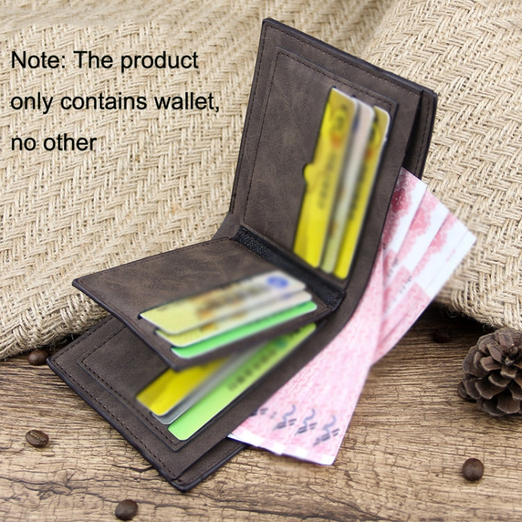 MenBense Short Multi-Card Fashion Casual Matte Wallet(Light Brown) by MenBense